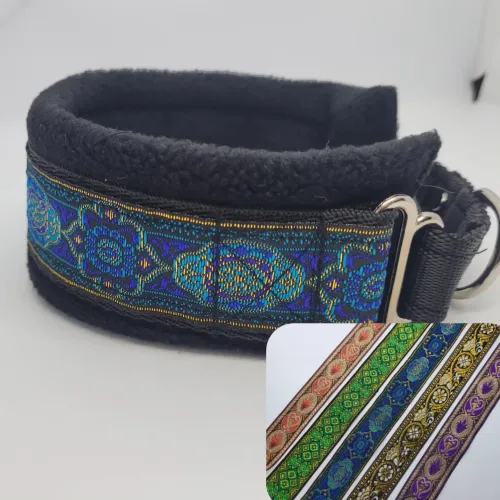 Wide Fleece Lined Patterned  Martingale Collar
